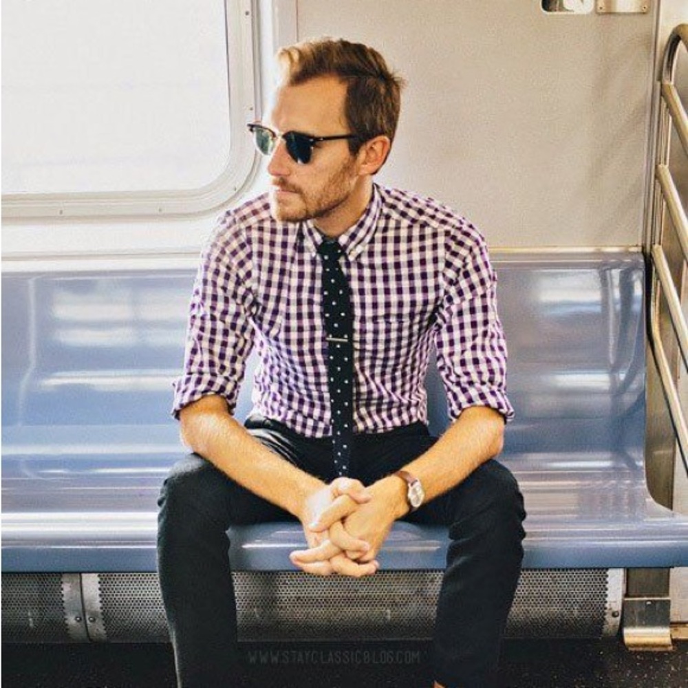 J. Crew Gingham Check Oxford Button Down Shirt. Size Large.